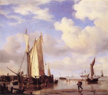 小威廉 凡 德 維爾德 Ships Close Inshore at Low Tide 小威廉 凡 德 維爾德 Ships Close Inshore at Low Tide